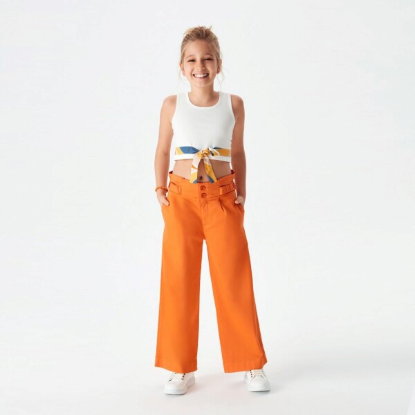 P-003431 (nk 52710) Kız Lizbon Gabaedın Pantolon 8-14 Yaş Turuncu 