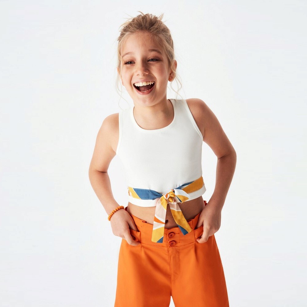 P-003431 (nk 52710) Kız Lizbon Gabaedın Pantolon 8-14 Yaş Turuncu - 3