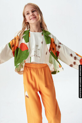 Kız Palmiye Pantolon 8-14 Yaş 54330 Kpnt09050 Turuncu - 8