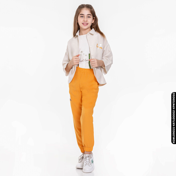 Kız Palmiye Pantolon 8-14 Yaş 54330 Kpnt09050 Turuncu - 2