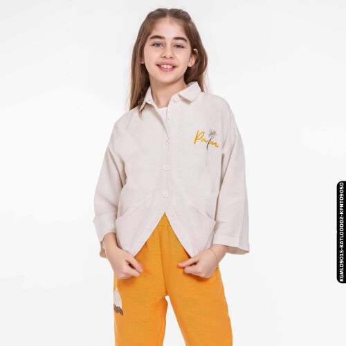 Kız Palmiye Pantolon 8-14 Yaş 54330 Kpnt09050 Turuncu - 5