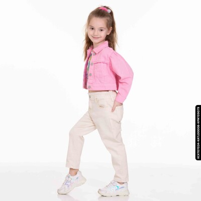 Kız Beli Büzgülü Pantolon 4-8 Yaş 54713 Kpnt09079 Krem - 2