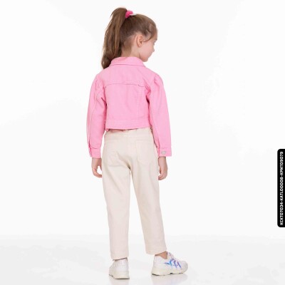 Kız Beli Büzgülü Pantolon 4-8 Yaş 54713 Kpnt09079 Krem - 3