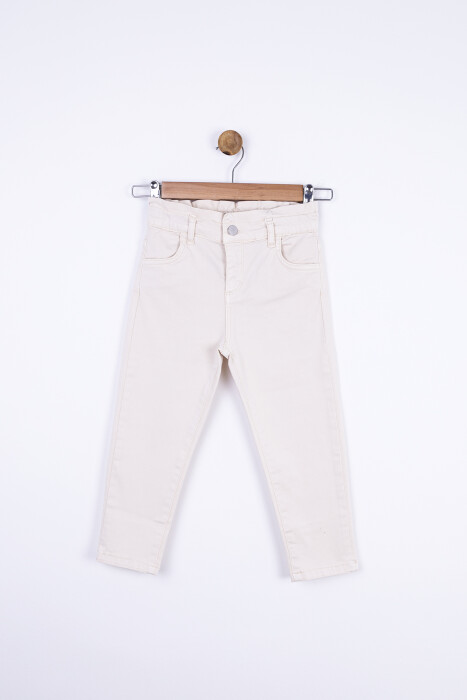Kız Beli Büzgülü Pantolon 4-8 Yaş 54713 Kpnt09079 Krem - 14