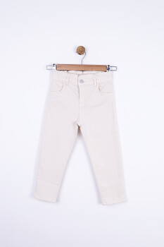 Kız Beli Büzgülü Pantolon 4-8 Yaş 54713 Kpnt09079 Krem - 13