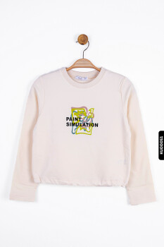 Kız Çocuk Puzzle Sweatshirt 8-14 Yaş 35361 