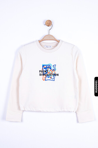 Kız Çocuk Puzzle Sweatshirt 8-14 Yaş 35361 - 4