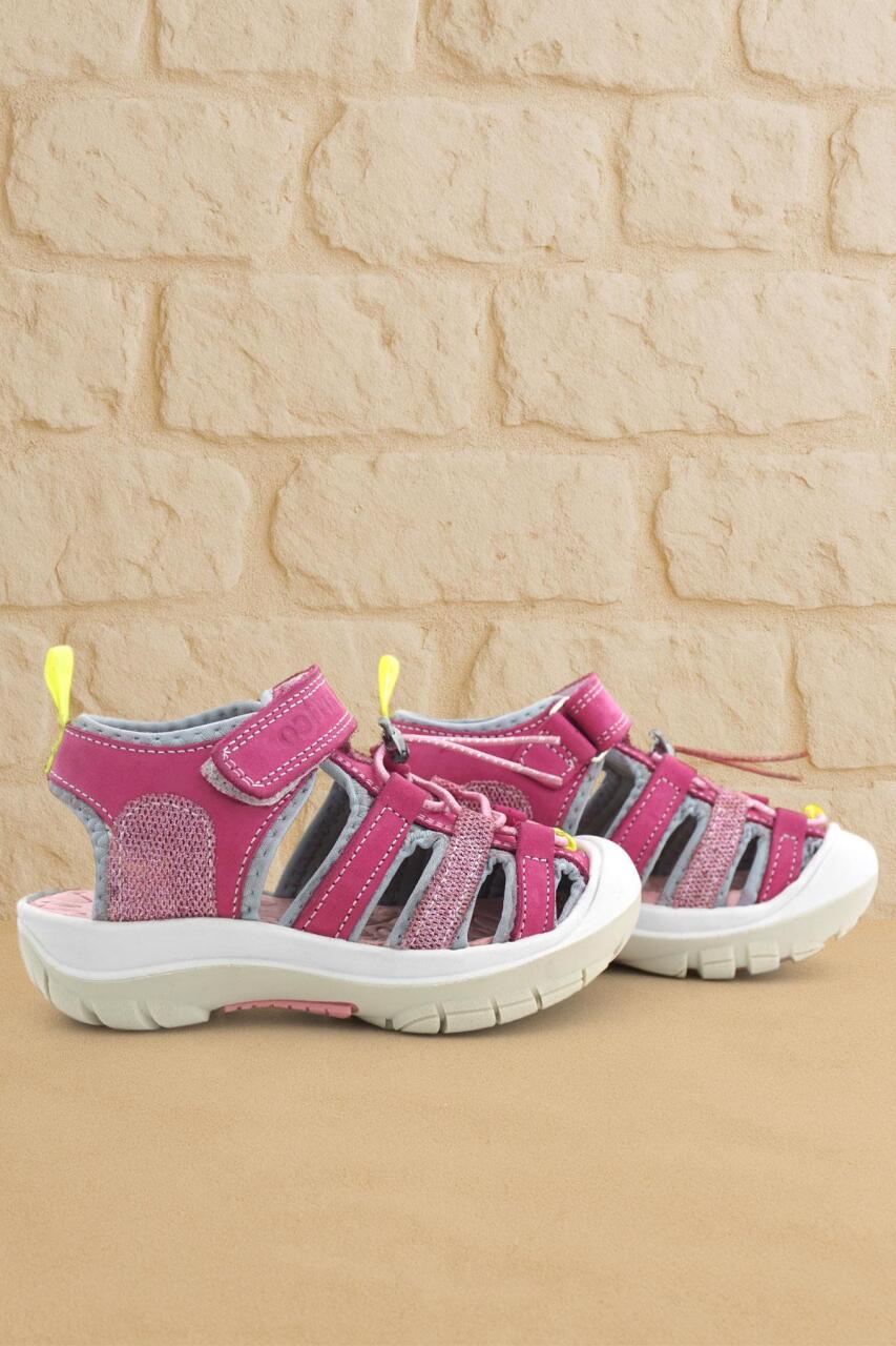 Rakerplus Artico Hakiki Deri Pembe Çocuk Sandalet - 1