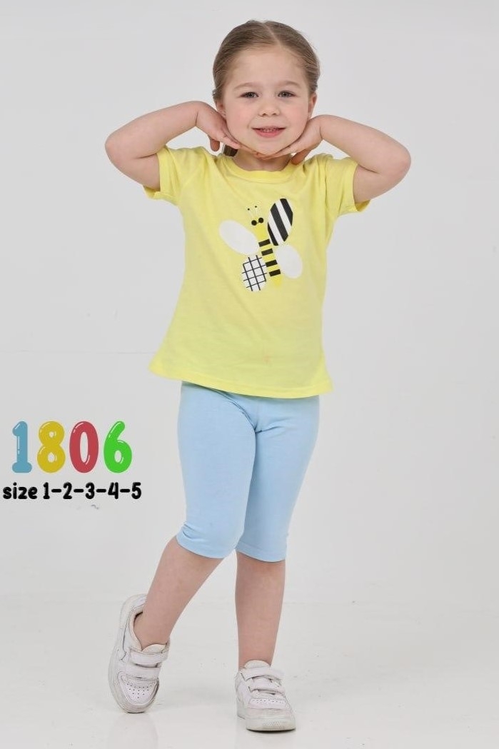 Kız Çocuk Şort Alt Üst Takım 1-5 Yaş 1806 - 1