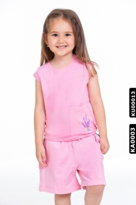 Pamuklu Beli Lastikli Kız Çocuk Gül Şort 4-8 Yaş 54511 - 2