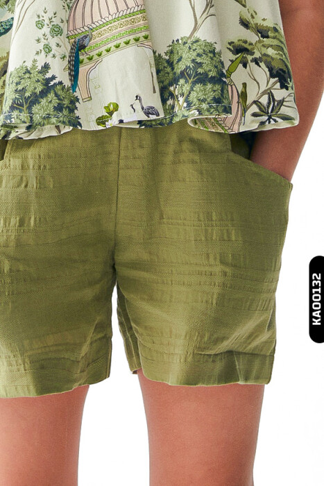 Kız Çocuk Şort 4-8 Yaş 56503 Haki - 2