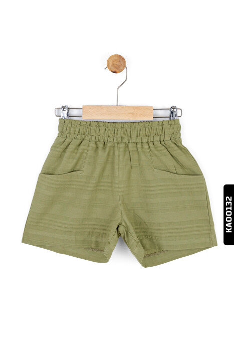 Kız Çocuk Şort 4-8 Yaş 56503 Haki - 3