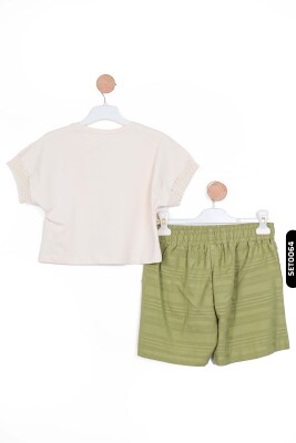 Kız Çocuk Şort 4-8 Yaş 56503 Haki - 6