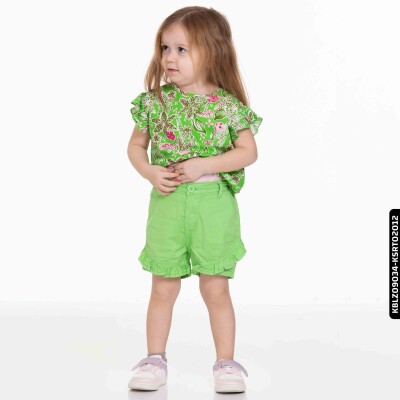 Kız Fırfırlı Şort 9 Ay - 2 Yaş 54716 Ksrt02012 Yeşil - xo kids