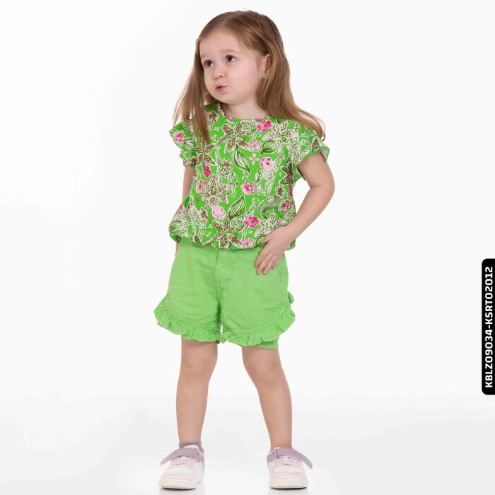 Kız Fırfırlı Şort 9 Ay - 2 Yaş 54716 Ksrt02012 Yeşil - 3