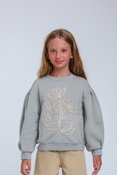 Kız Çocuk Sweatshirt 10-14 Yaş 35855 - 1