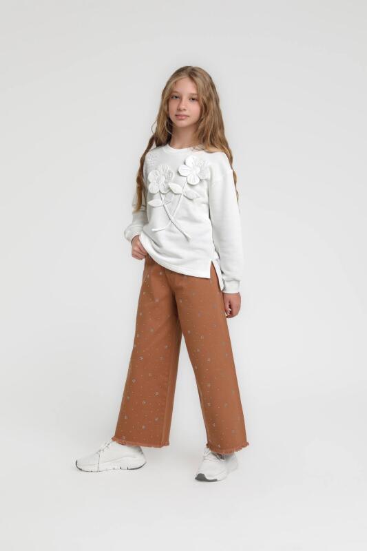 Kız Çocuk Sweatşirt 10-14 Yaş 36076 Beyaz - 2