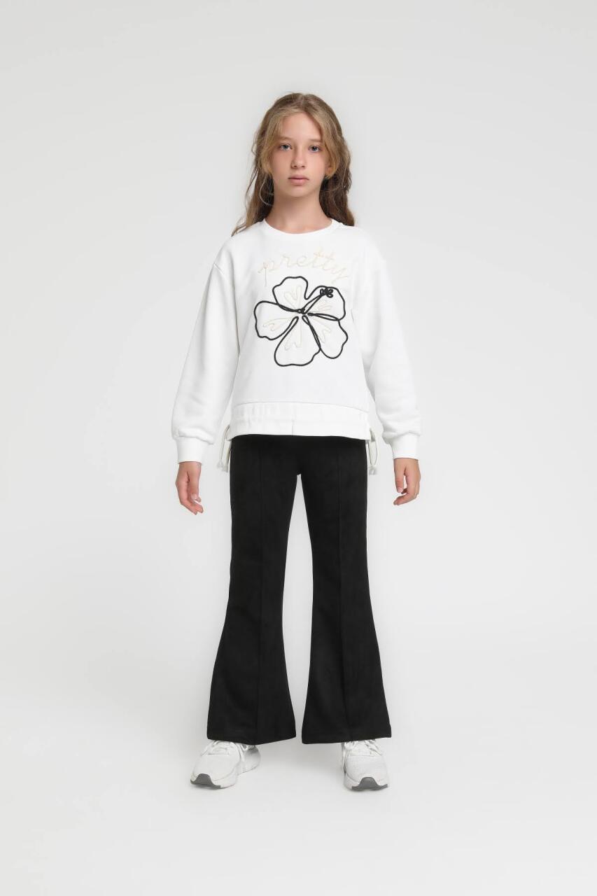 Kız Çocuk Sweatşirt 5-9 Yaş 36074 Beyaz - 2