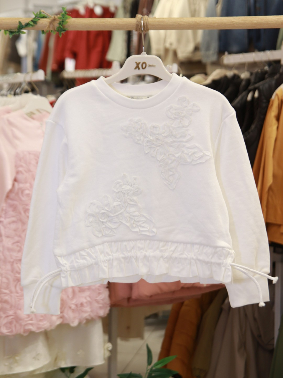 Kız Çocuk Sweatşirt 5-9 Yaş 36075 Beyaz - 3