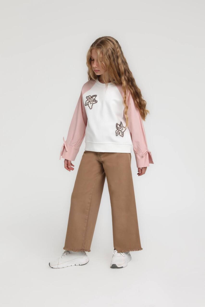 Kız Çocuk Sweatşirt 5-9 Yaş 36081 Pudra - 2