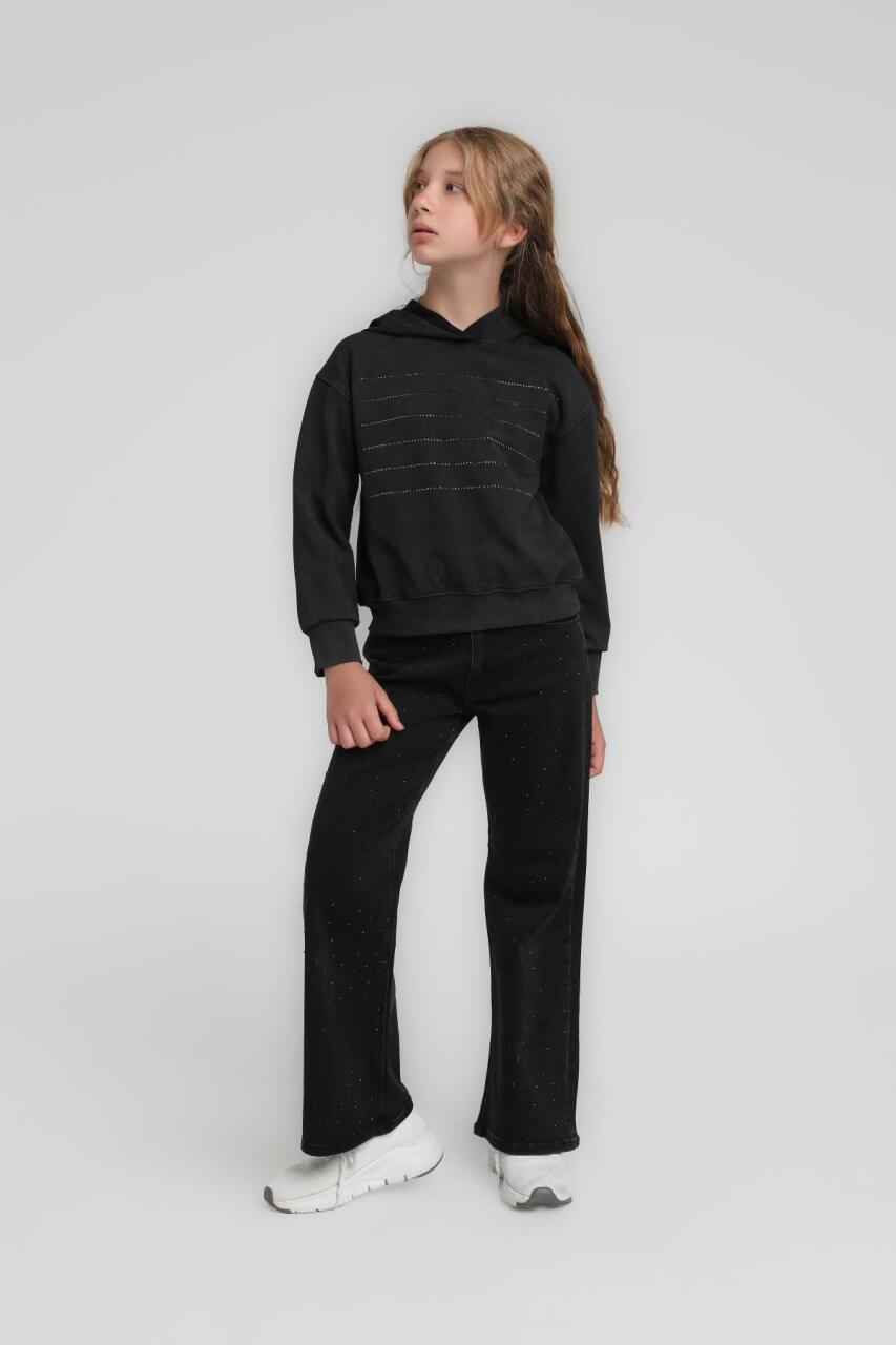 Kız Çocuk Kapşonlu Sweatshirt 5-9 Yaş 36086 - 2