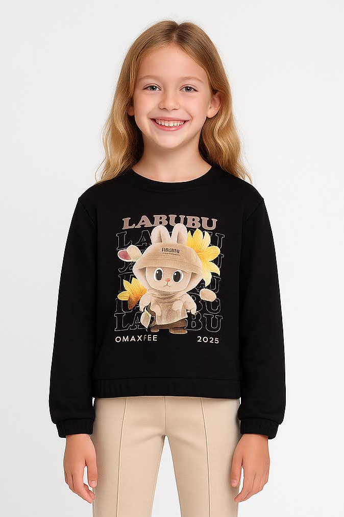 Kız Çocuk Sweatshirt 5-9 Yaş 36093 - 1