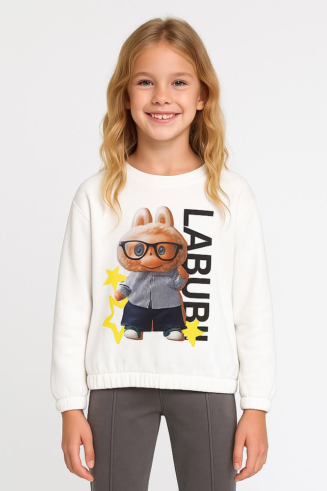 Kız Çocuk Labubu Sweatshirt 5-9 Yaş 36090 - 1