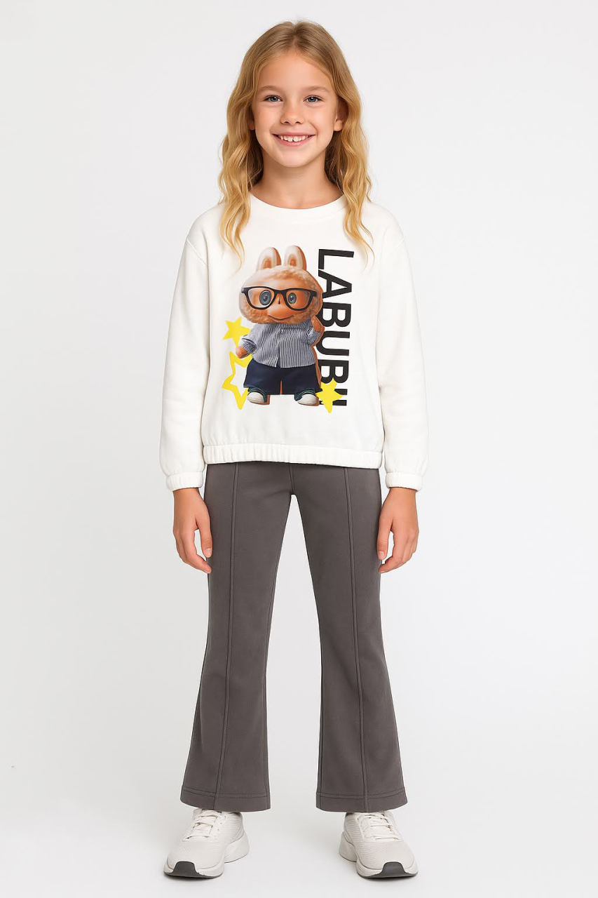 Kız Çocuk Labubu Sweatshirt 5-9 Yaş 36090 - 2