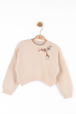 Kız Çocuk Sweatshirt 4-8 Yaş 37515 Krem - 1