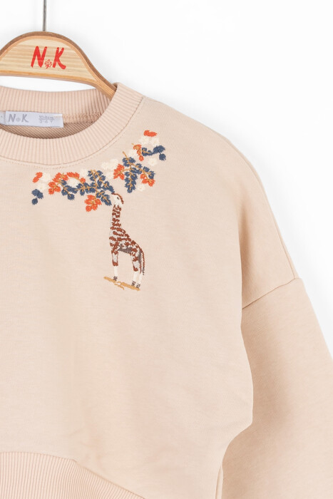 Kız Çocuk Sweatshirt 4-8 Yaş 37515 Krem - 3