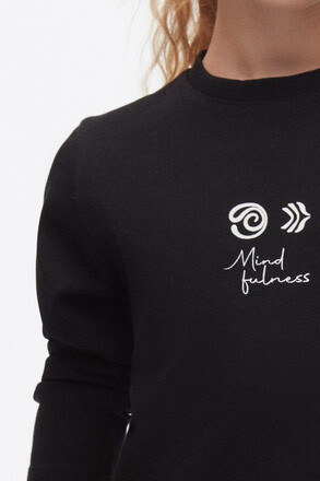 Kız Çocuk Sweatshirt 8-14 Yaş 37321 Siyah - 2