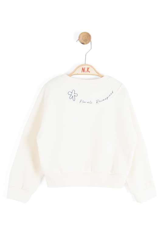 Kız Çocuk Sweatşirt 9 Ay - 4 Yaş39601 Krem - Lacivert - 2