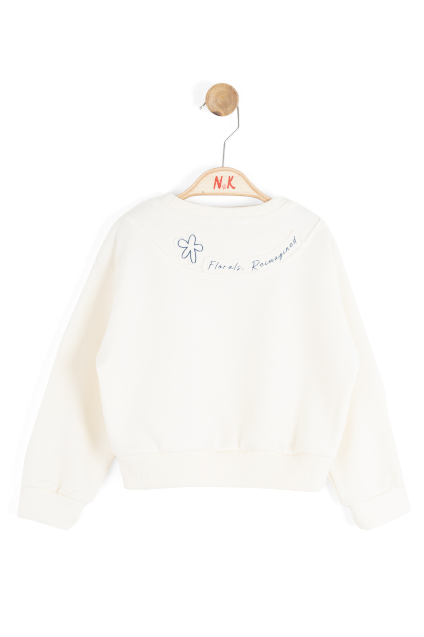 Kız Çocuk Sweatşirt 9 Ay - 4 Yaş39601 Krem - Lacivert - 2