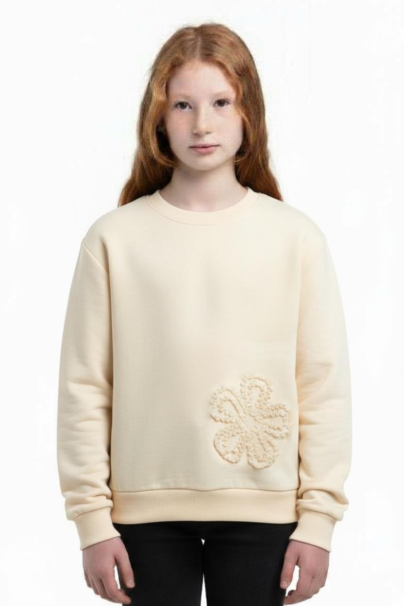 Kız Çocuk Sweatşirt 1-4 Yaş 39610 Krem - 1