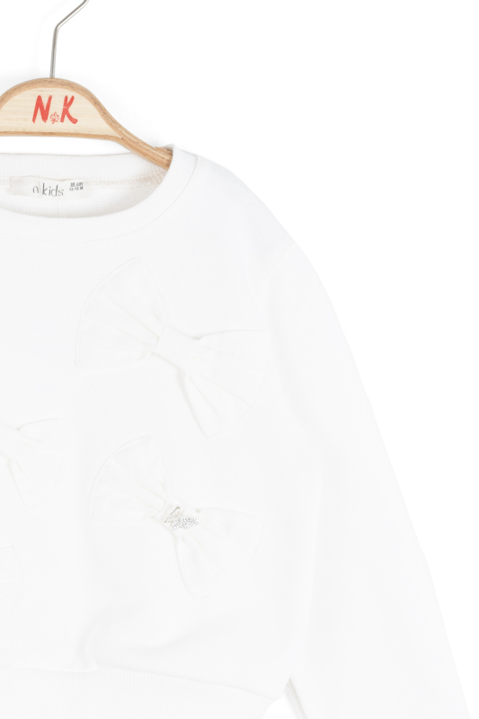 Kız Çocuk Sweatşirt 9 Ay - 4 Yaş 39617 Ekru - 3