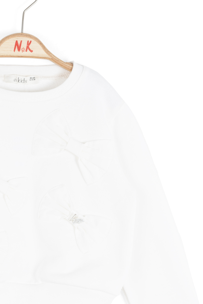 Kız Çocuk Sweatşirt 9 Ay - 4 Yaş 39617 Ekru - 3