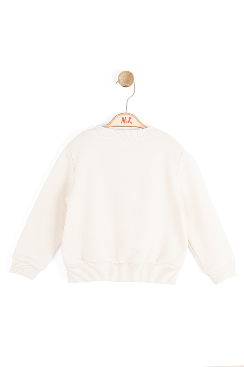 Kız Çocuk Sweatşirt 9-36 Ay 39625 Krem - Mor - 2