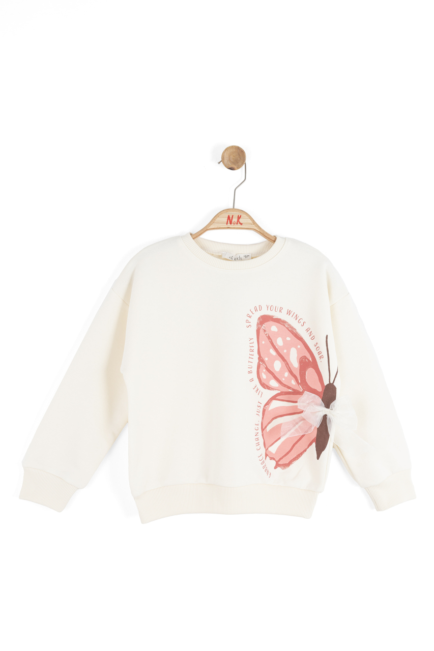 Kız Çocuk Sweatşirt 4-8 Yaş 39506 Krem - 2