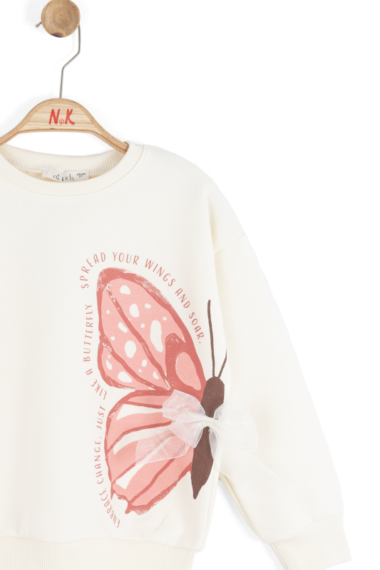 Kız Çocuk Sweatşirt 4-8 Yaş 39506 Krem - 4