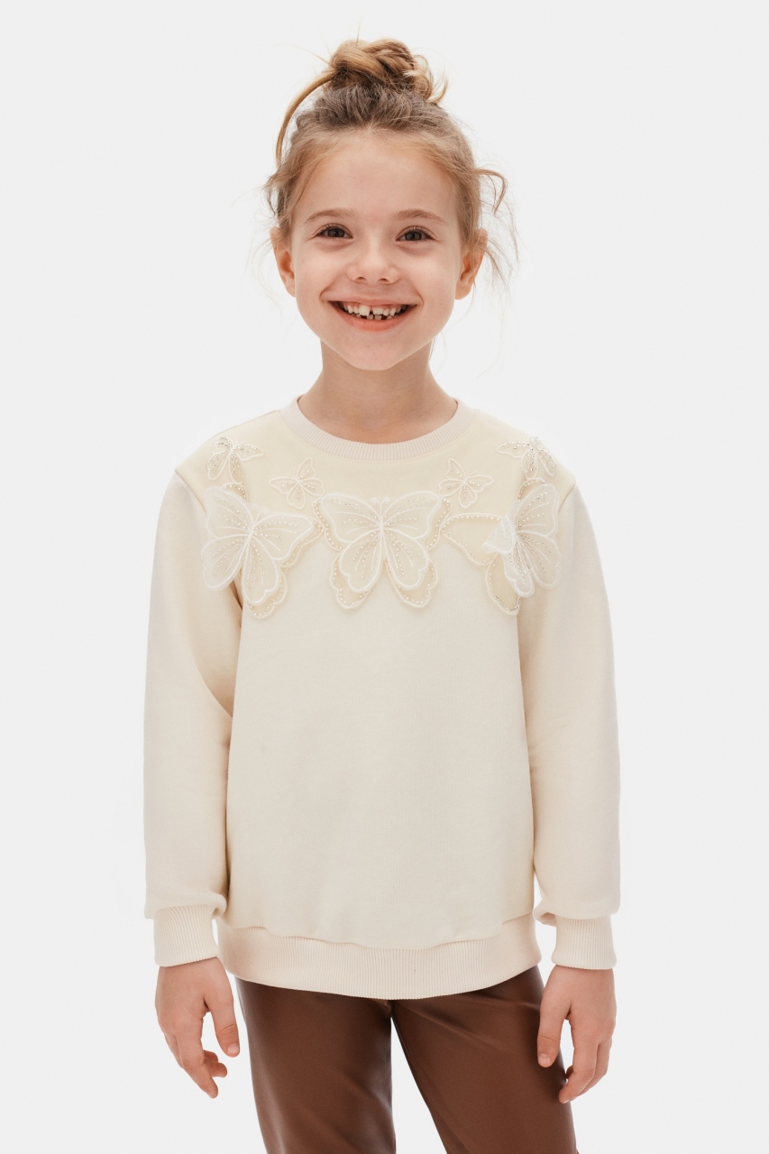 Kız Çocuk Sweatşirt 4-8 Yaş 39511 Krem - 1