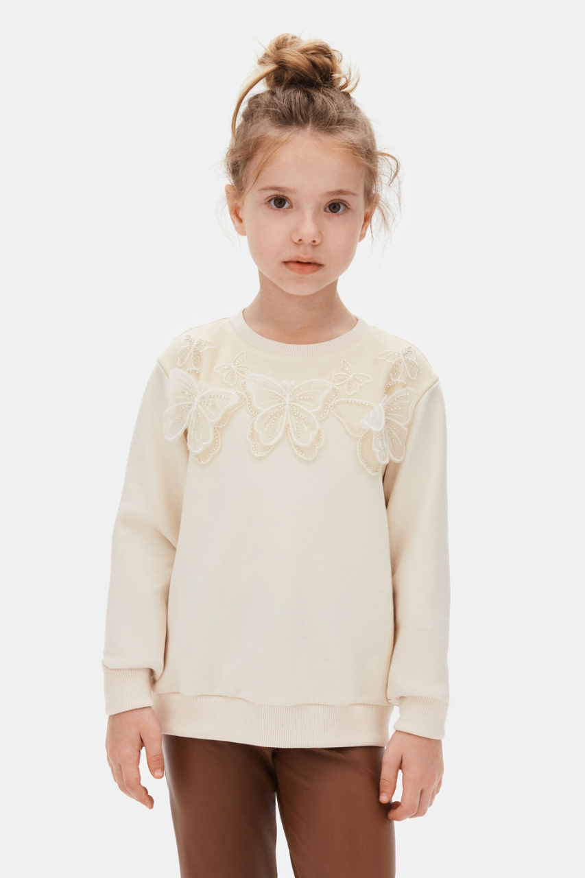 Kız Çocuk Sweatşirt 4-8 Yaş 39511 Krem - 3