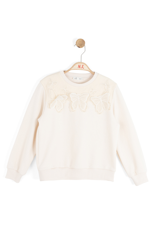 Kız Çocuk Sweatşirt 4-8 Yaş 39511 Krem - 4