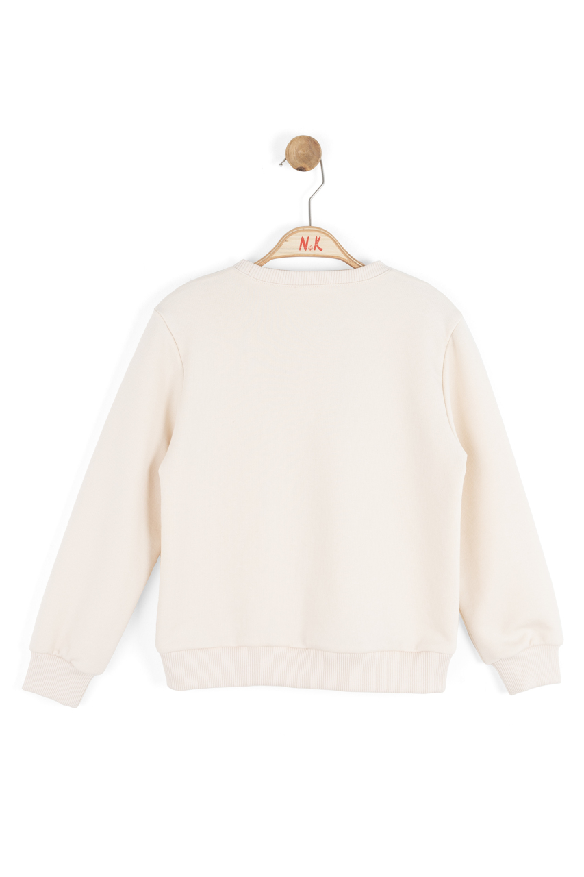 Kız Çocuk Sweatşirt 4-8 Yaş 39511 Krem - 5