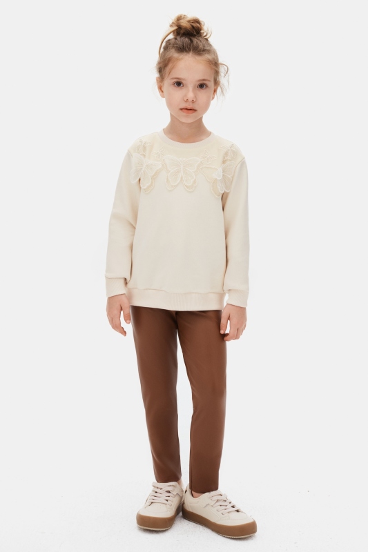 Kız Çocuk Sweatşirt 4-8 Yaş 39511 Krem - 10