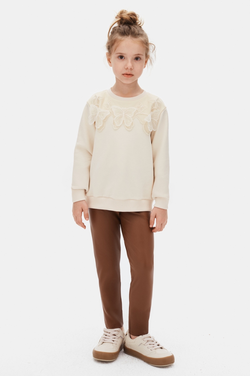 Kız Çocuk Sweatşirt 4-8 Yaş 39511 Krem - 10