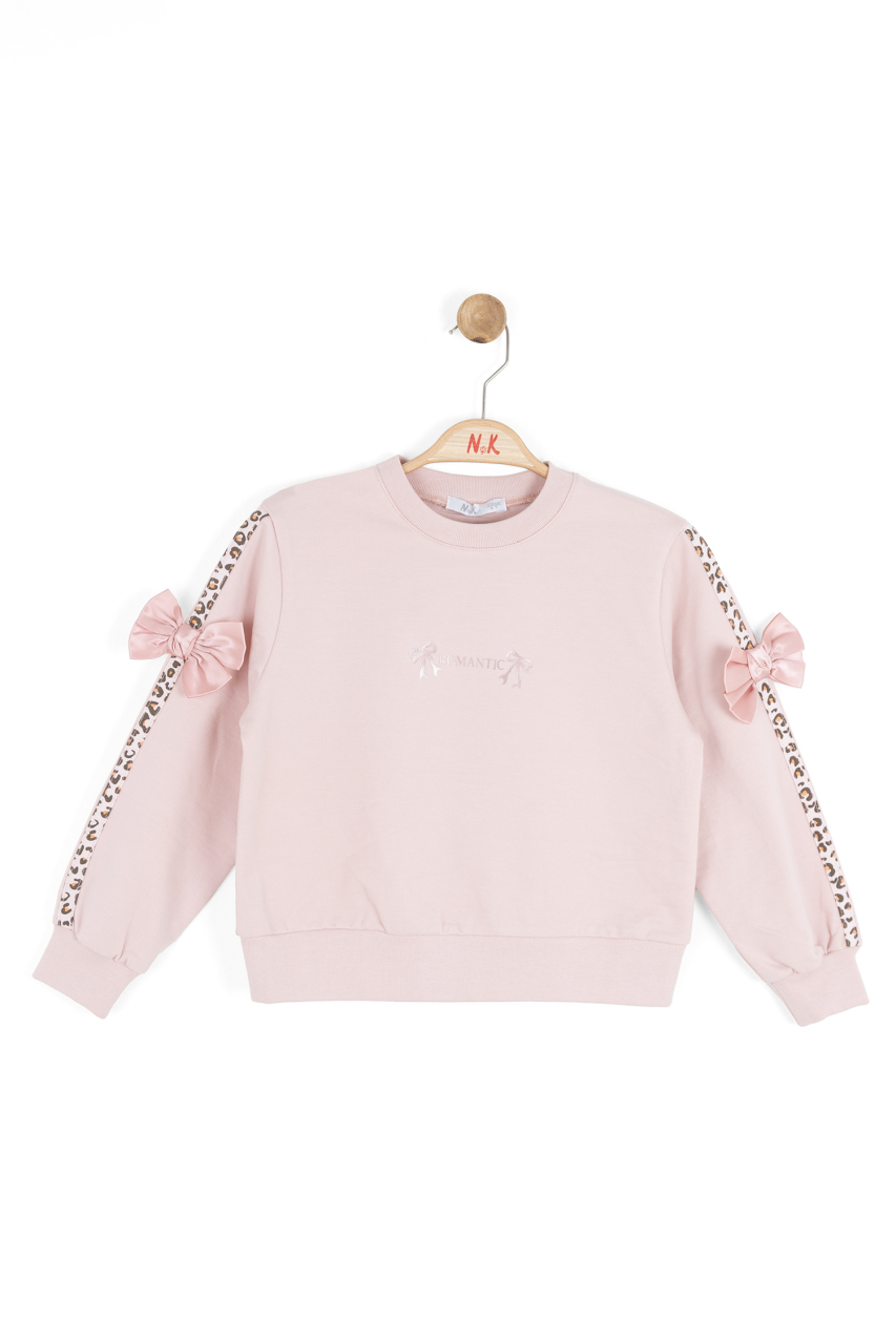 Kız Çocuk Sweatşirt 4-8 Yaş 39516 Pudra - 1
