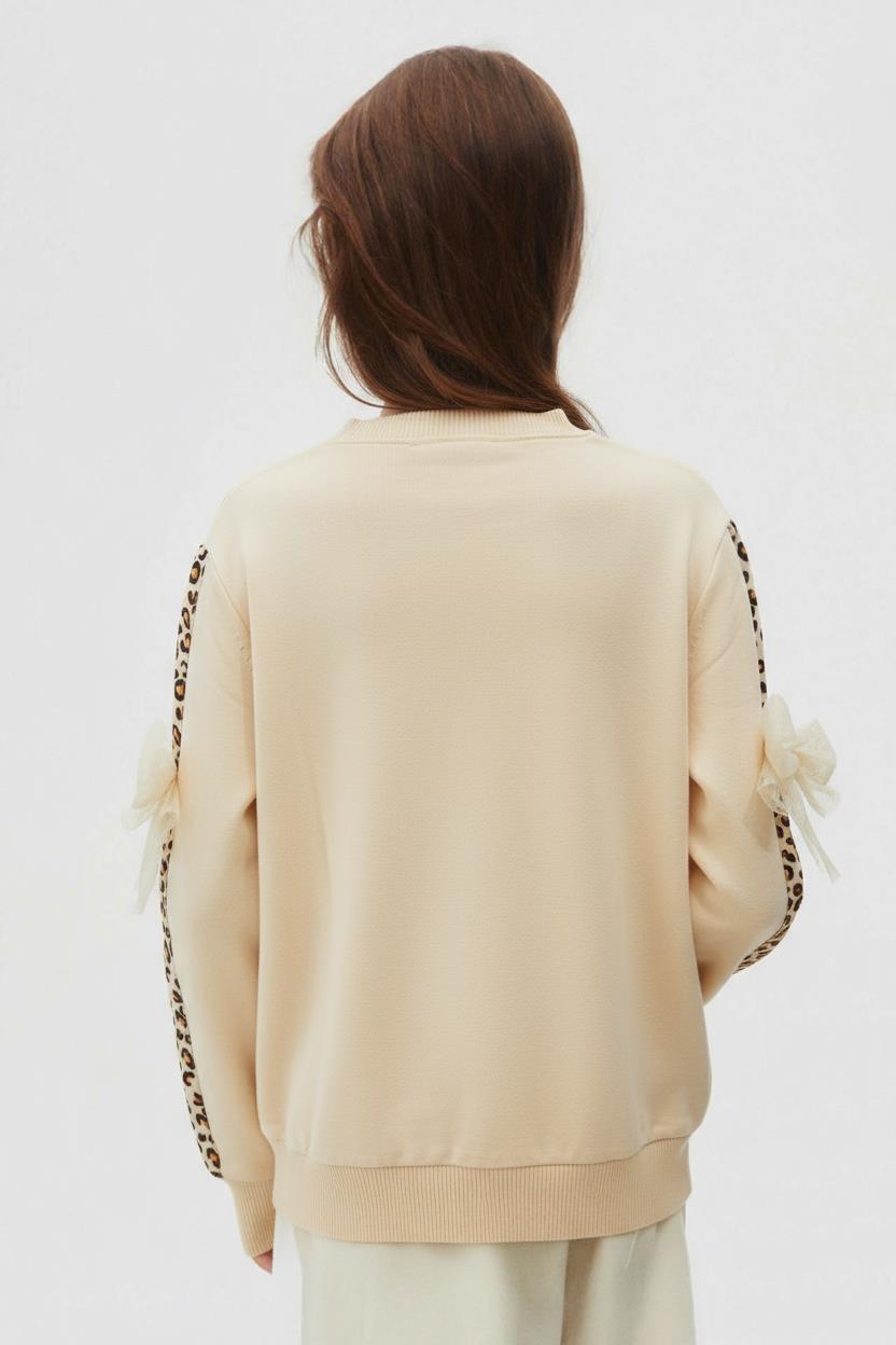 Kız Çocuk Sweatşirt 4-8 Yaş 39516 Krem - 2