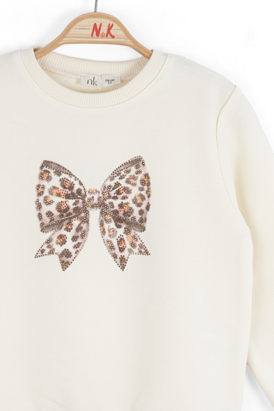 Kız Çocuk Sweatşirt 4-8 Yaş 39530 Krem - 3
