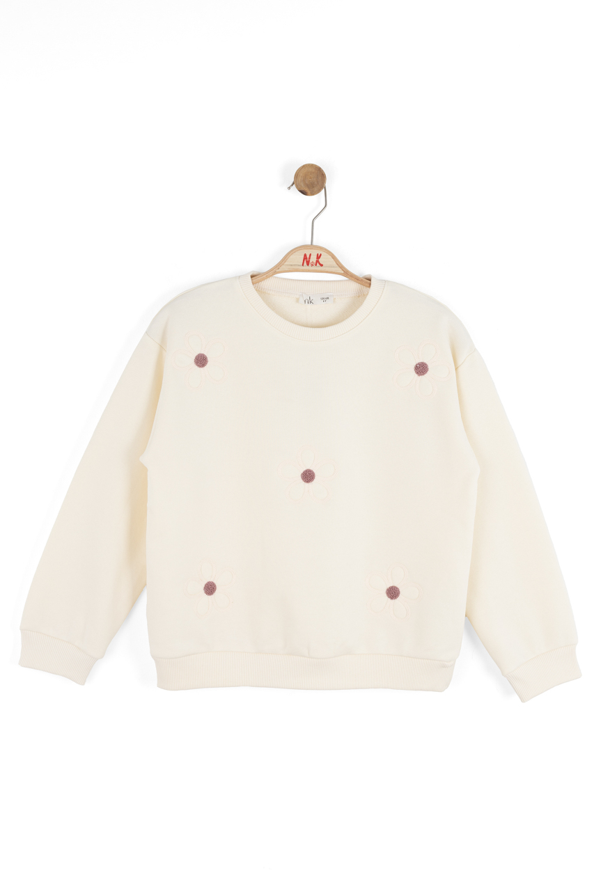 Kız Çocuk Sweatşirt 8-14 Yaş 39306 Krem - 2