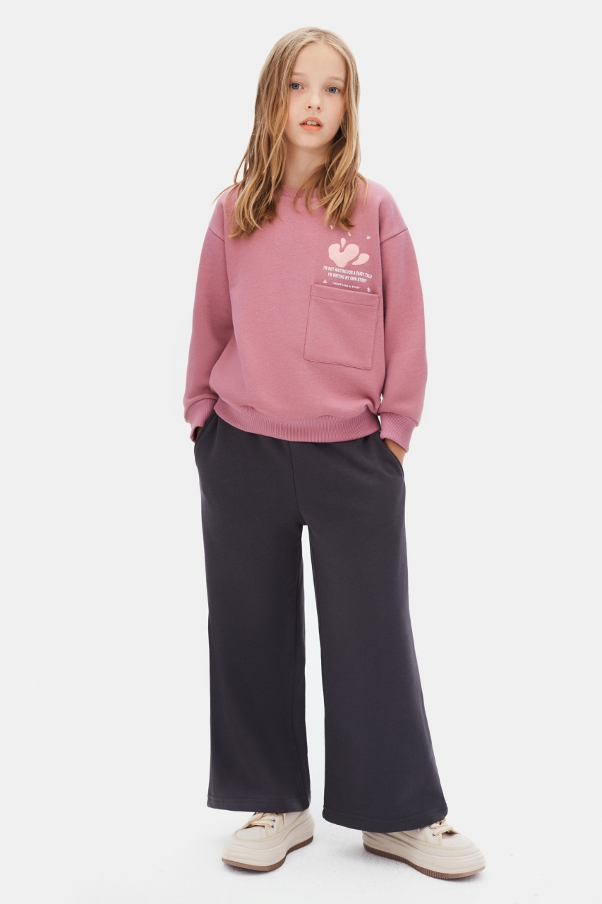 Kız Çocuk Sweatşirt 8-14 Yaş 39322 Lila - 2